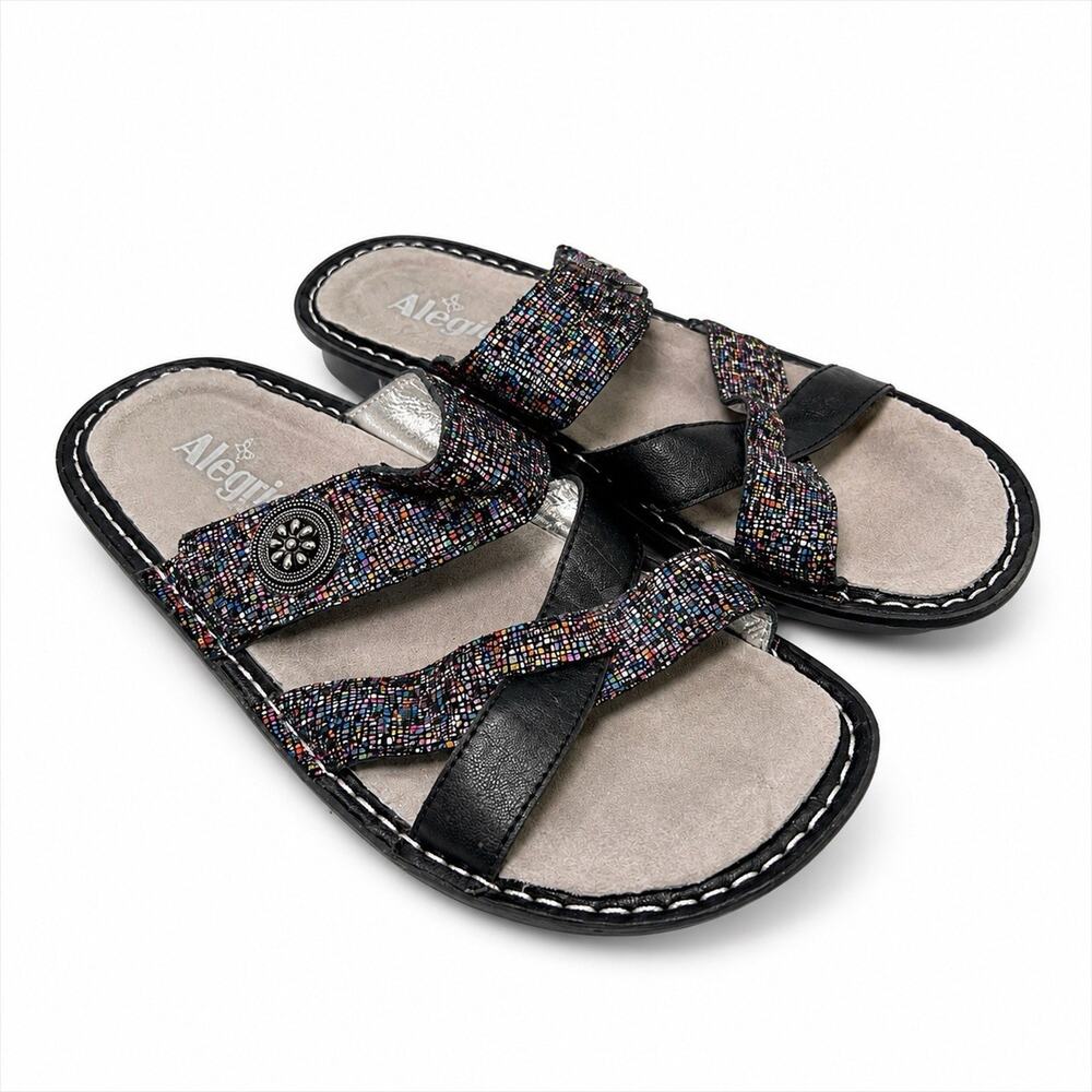 Alegria Victoria Sandals Size 38 EU / 8.5 US All Spice Mosaic Leather Colorful